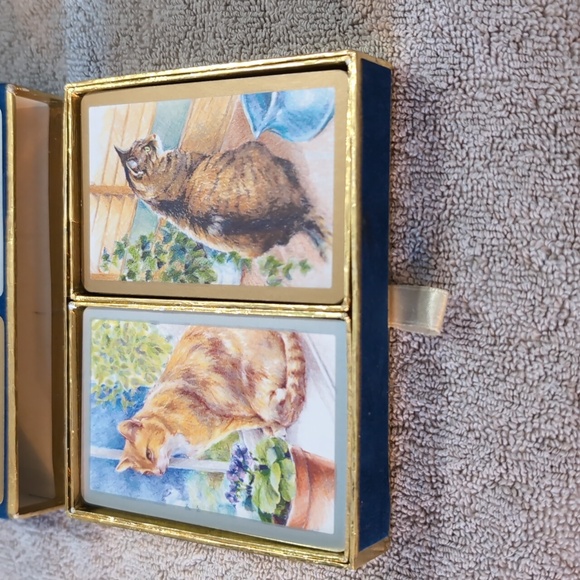 Vintage Congress Playing Cards Double Deck with Brown and Orange Cats - Picture 2 of 10